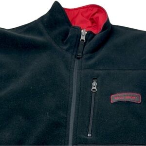 Polo Sport Ralph Lauren Vest Mens M Reversible Polartec Fleece Red Black Vintage